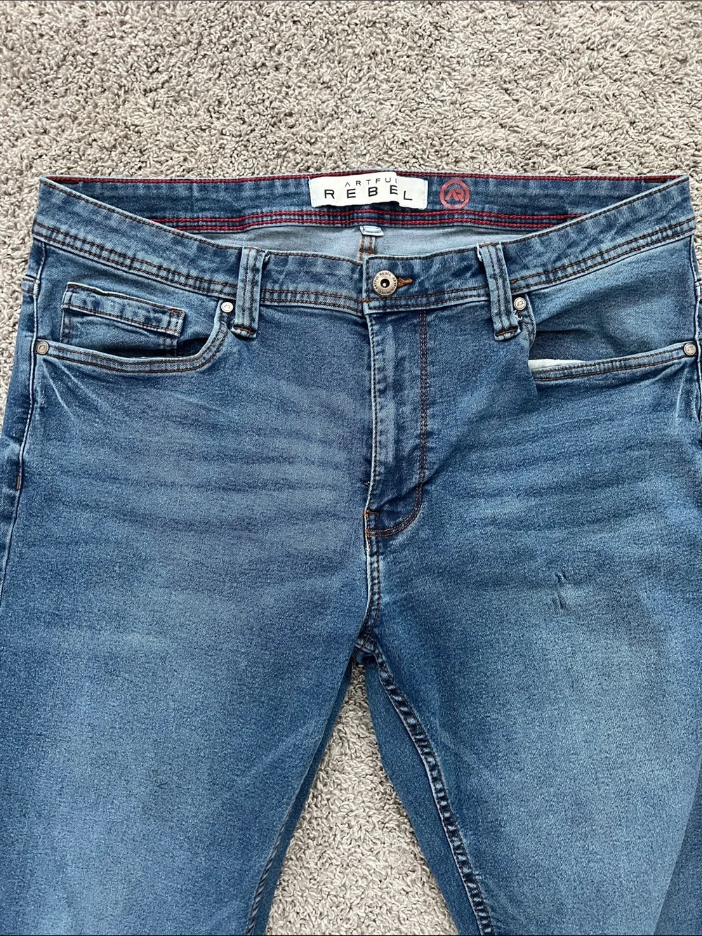 Artful Rebel Men's Jeans Blue Medium Wash - Size 36/32